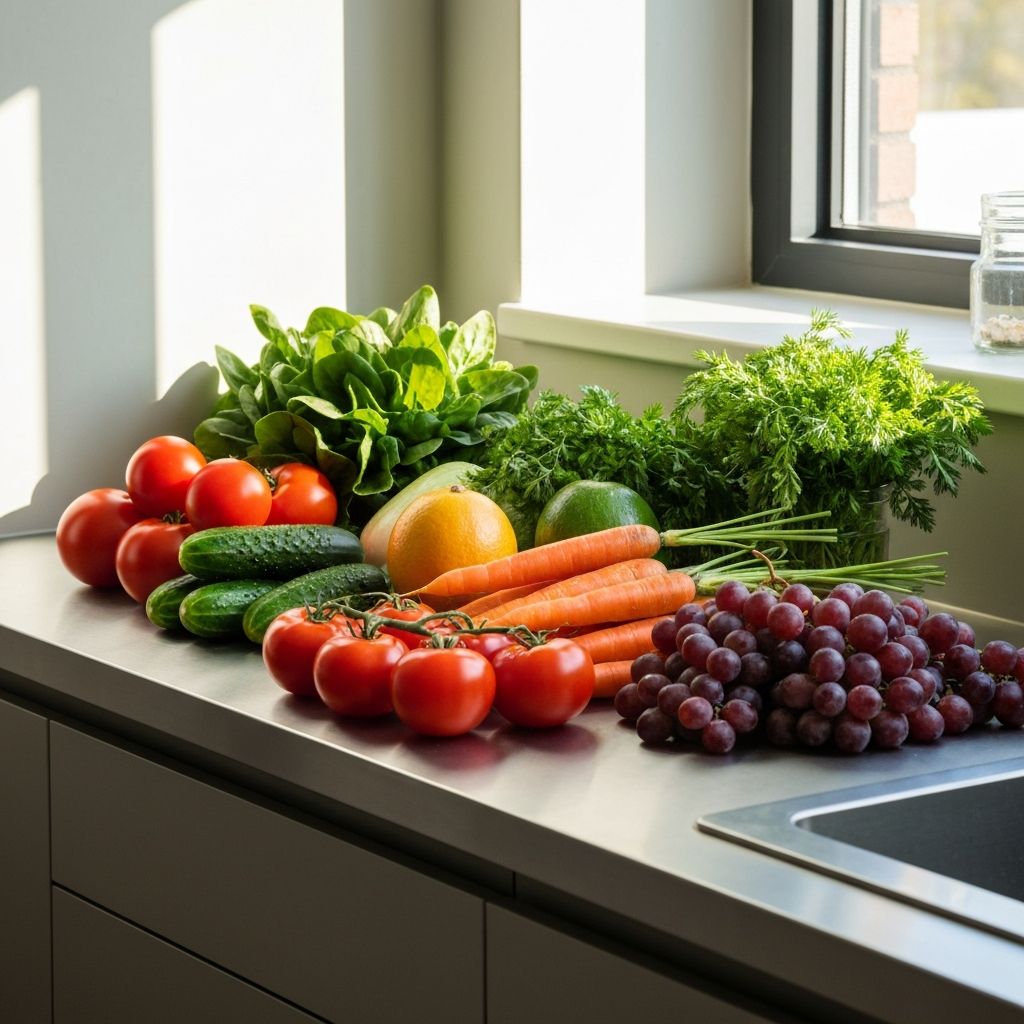 Frische Lebensmittel für ausgewogene Ernährung